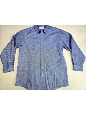 Roundtree & Yorke Gold Label Fitted Non-Iron Cotton Shirt 16.5 Blue Long Sleeve